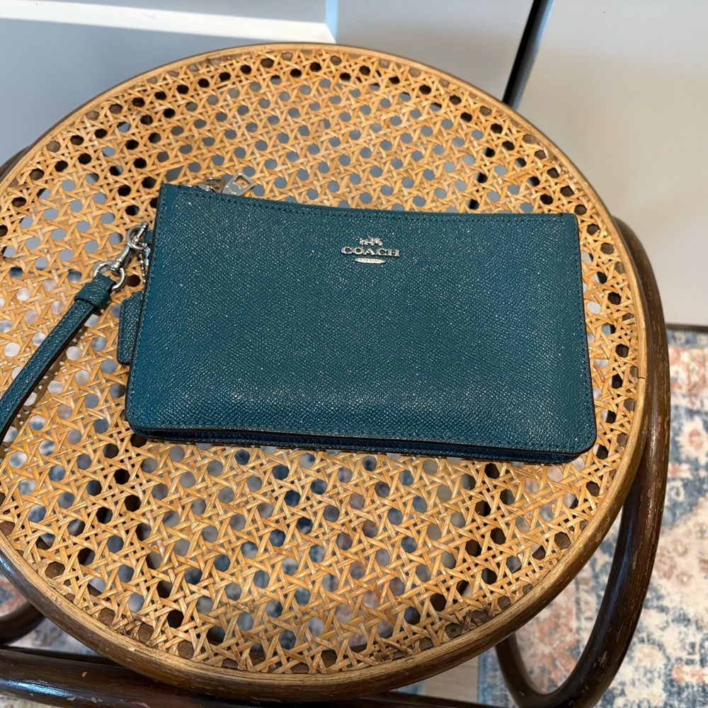 Coach Turquoise Leather Pouch - Picture 3 of 5